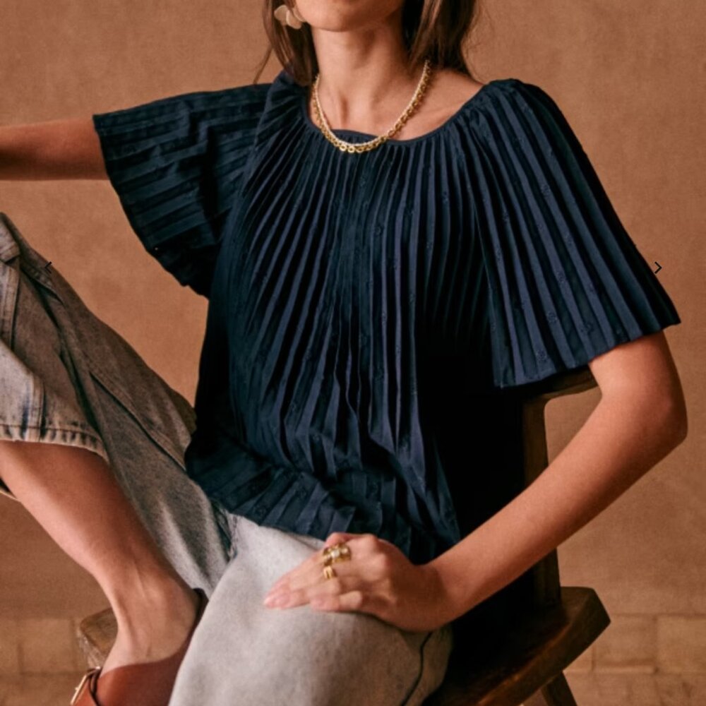 SEZANE ROMY BLOUSE | Marine US 2 NWT